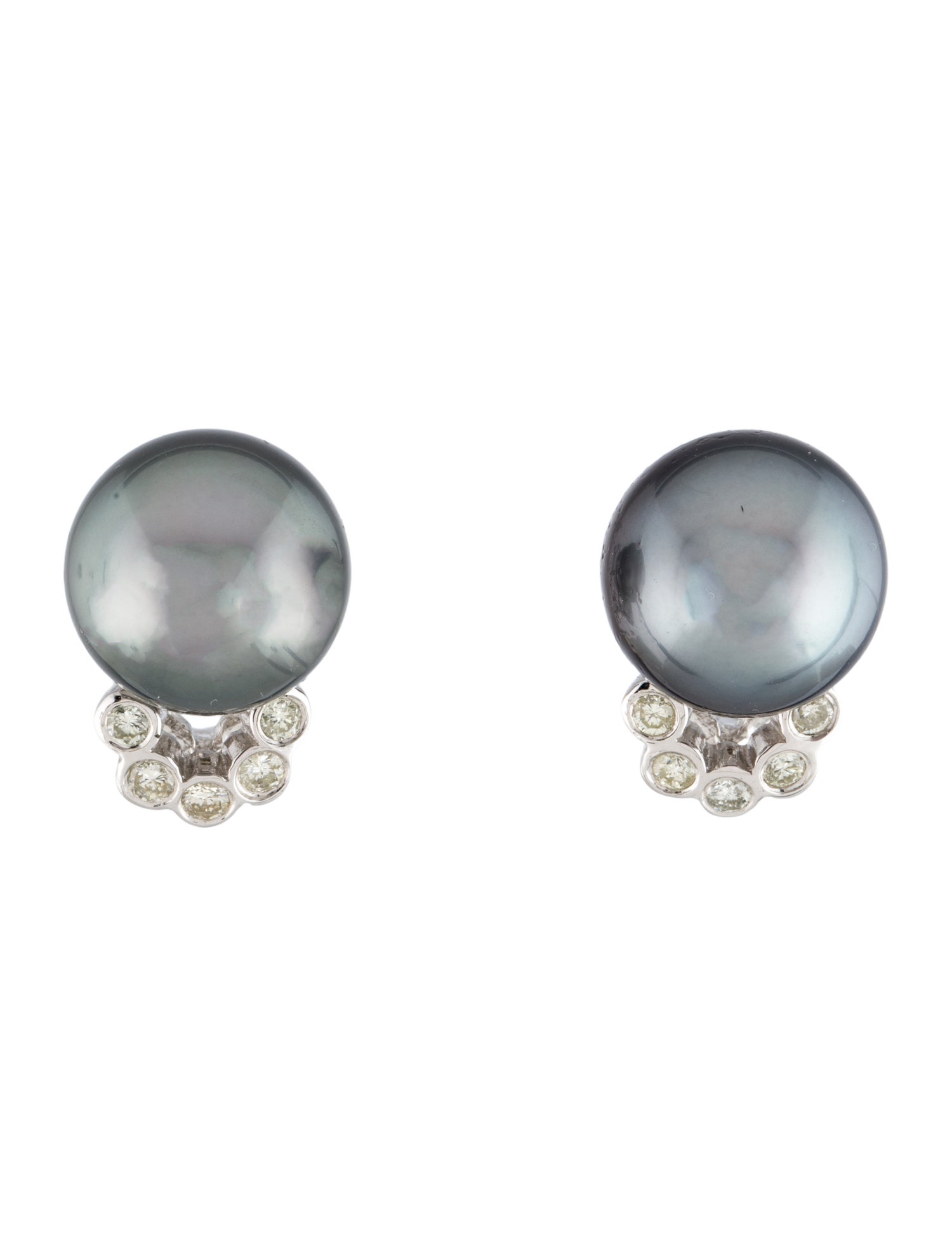 Earrings 18K Pearl & Diamond Earclips