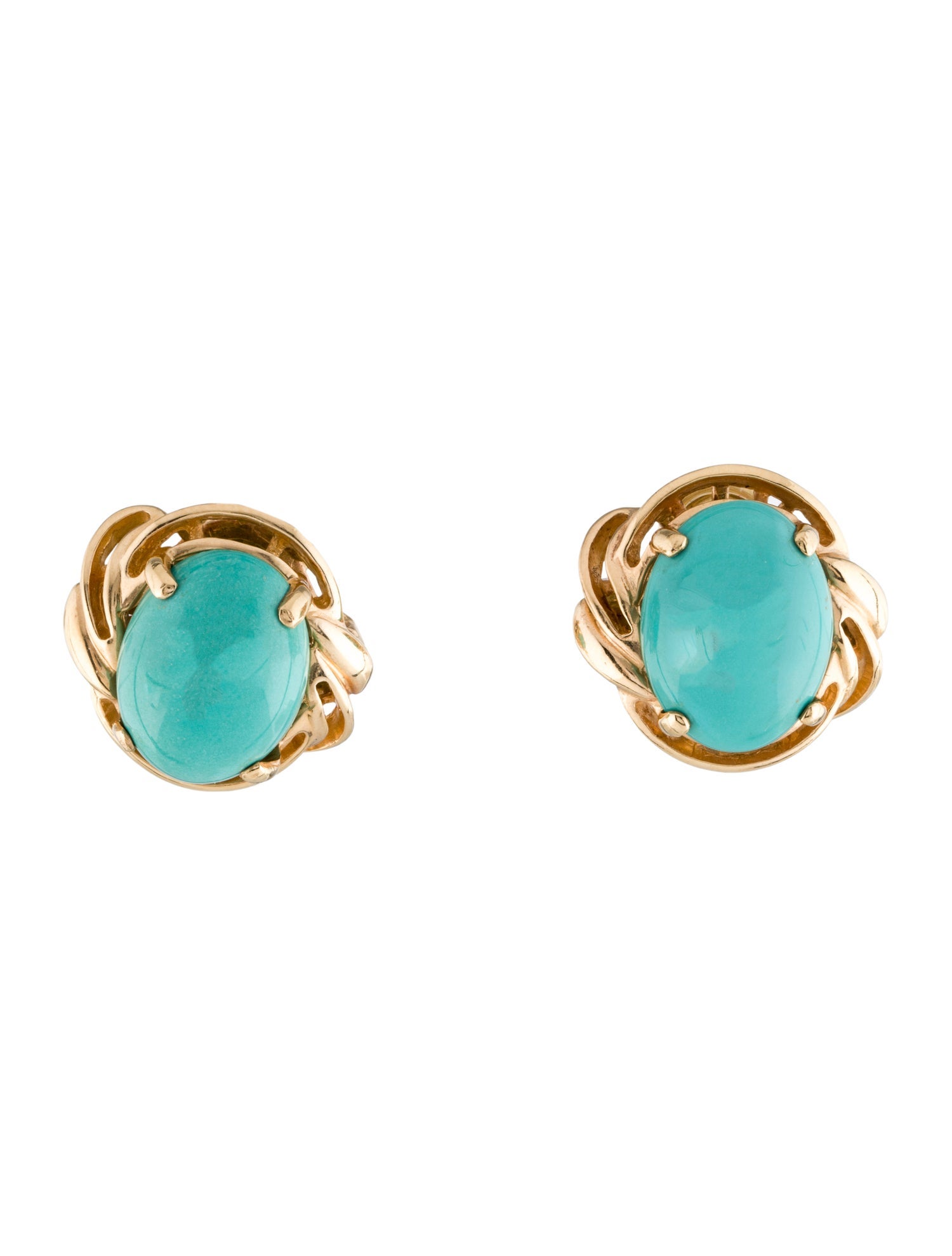 Earrings 14K 12.93ctw Turquoise Ear Clip