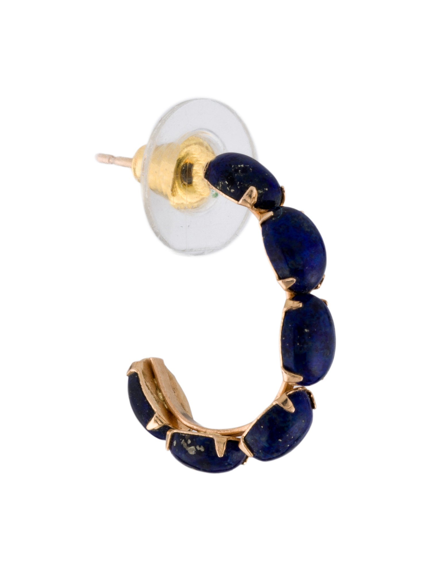 Earrings 10K Lapis Lazuli Hoop