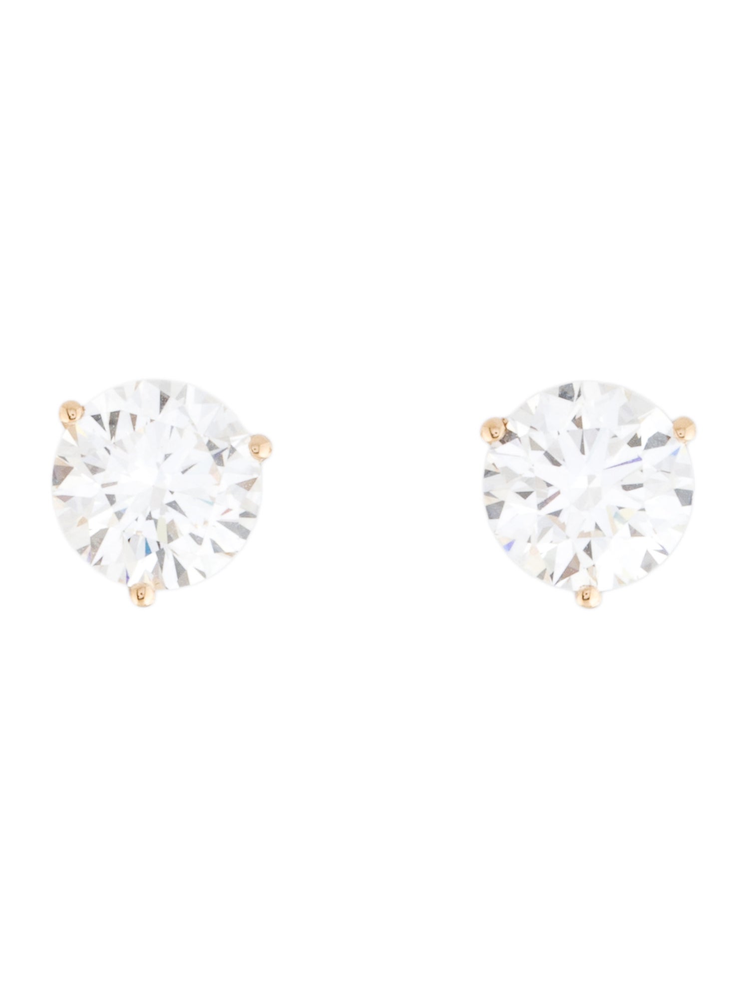 Earrings 14K 3.00ctw Lab-Grown Diamond Solitaire Stud