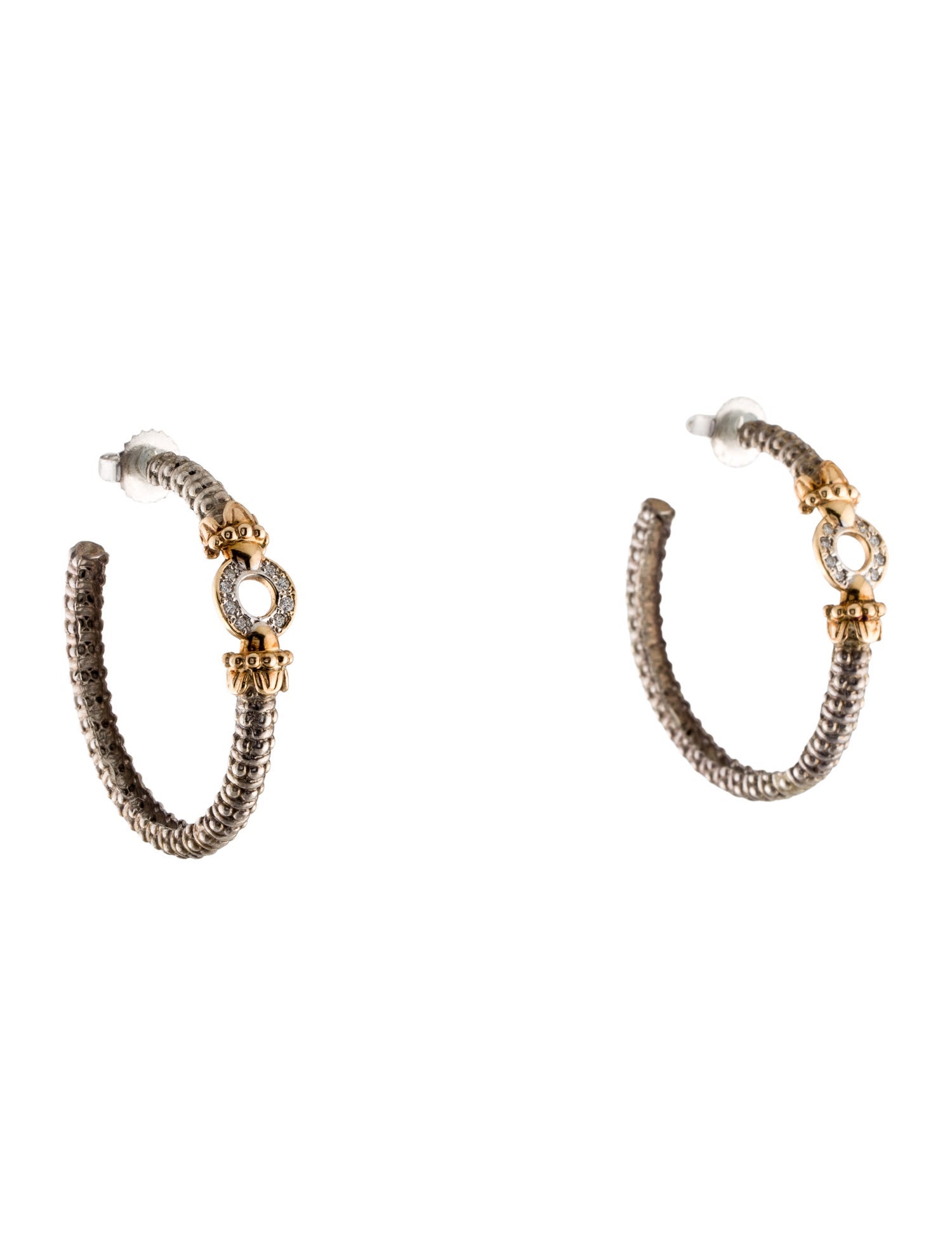 Vahan Two-Tone Diamond Hoop Earrings
