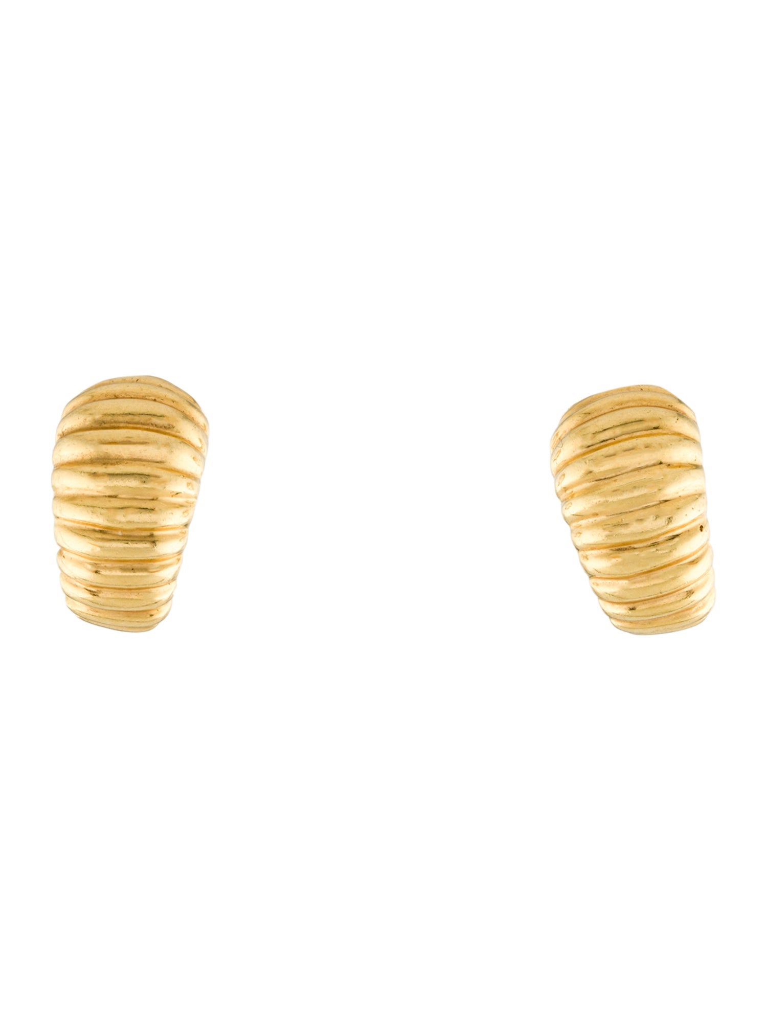 Earrings 18K Fluted Clip-On