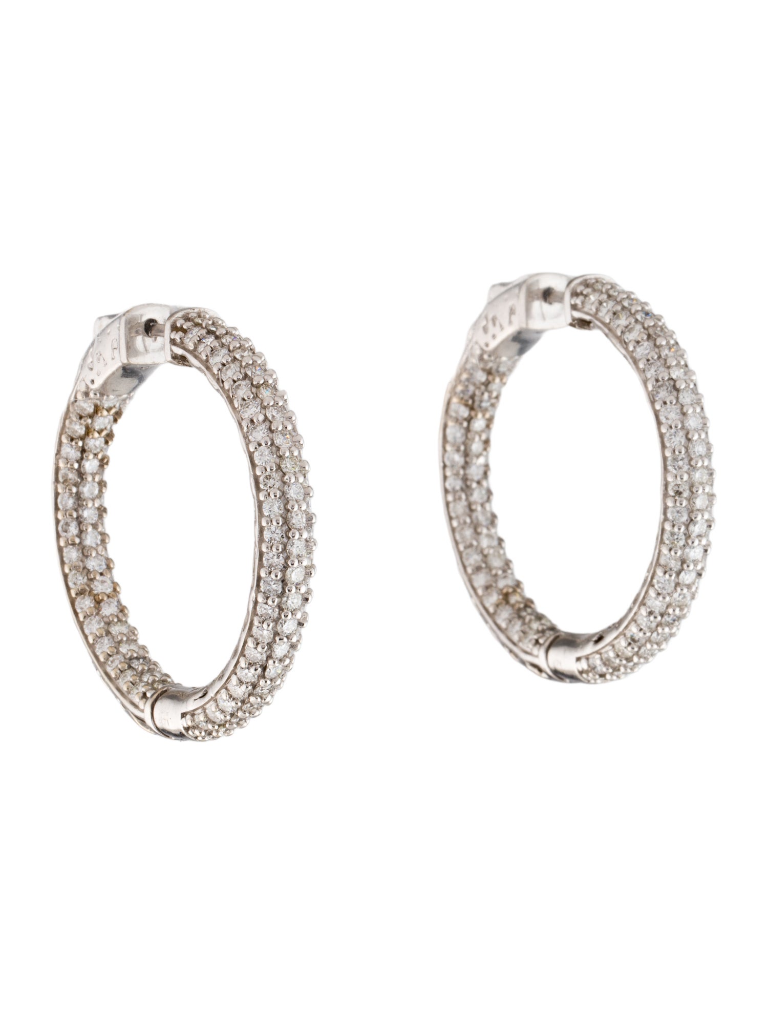 Earrings 14K 4.28ctw Diamond Inside-Out Hoop