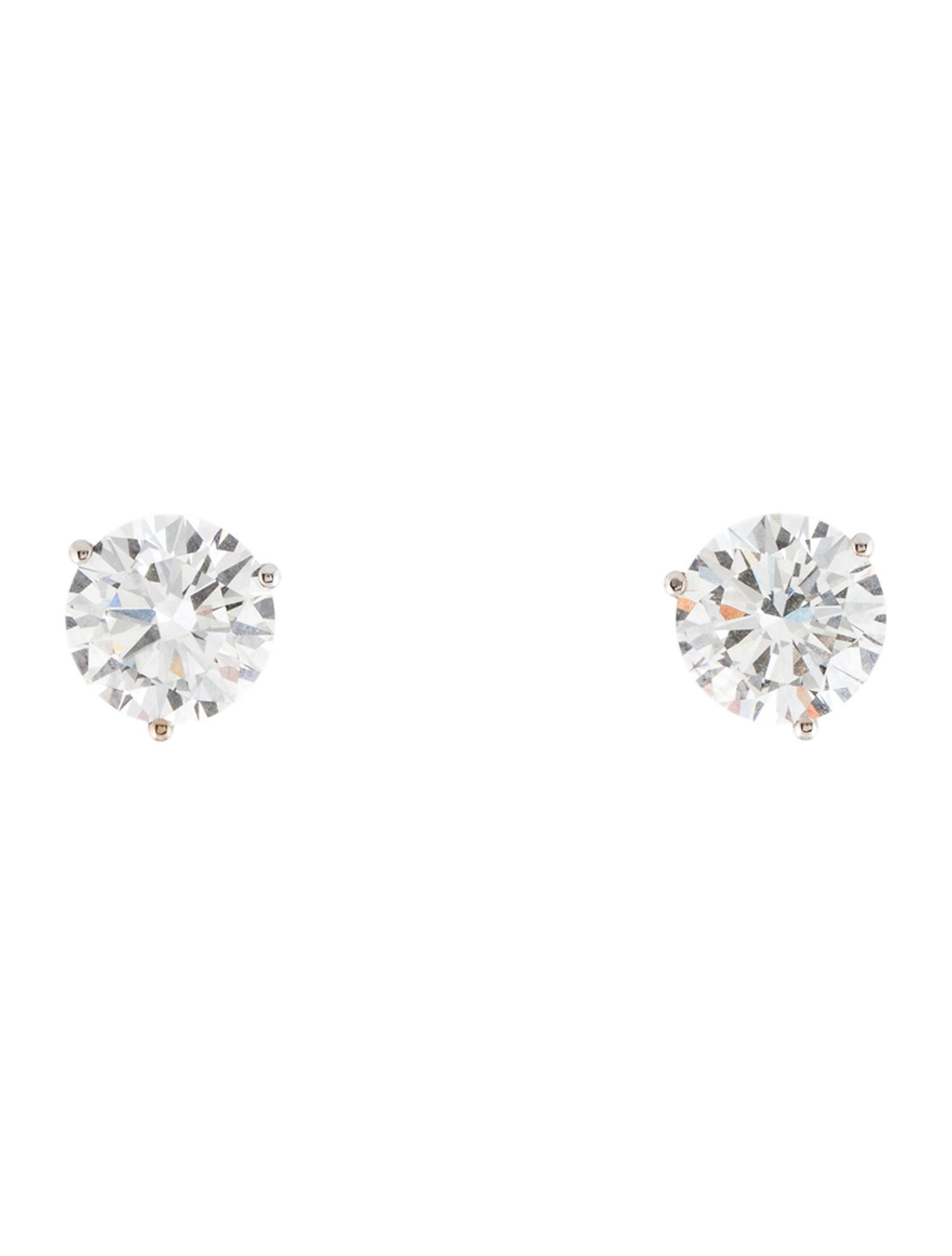 Earrings 14K 4.04ctw Lab-Grown Diamond Solitaire Stud Earrings