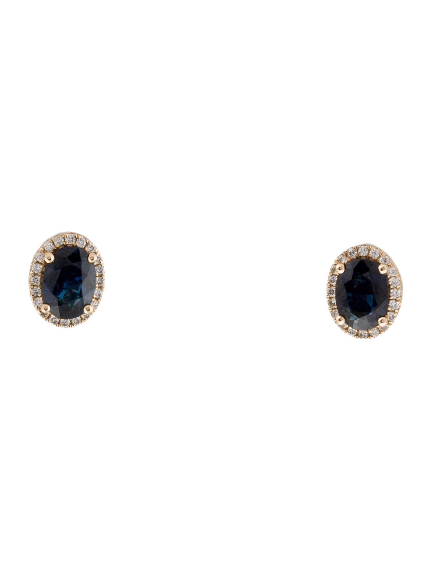 Earrings 14K Sapphire & Diamond Stud Earrings