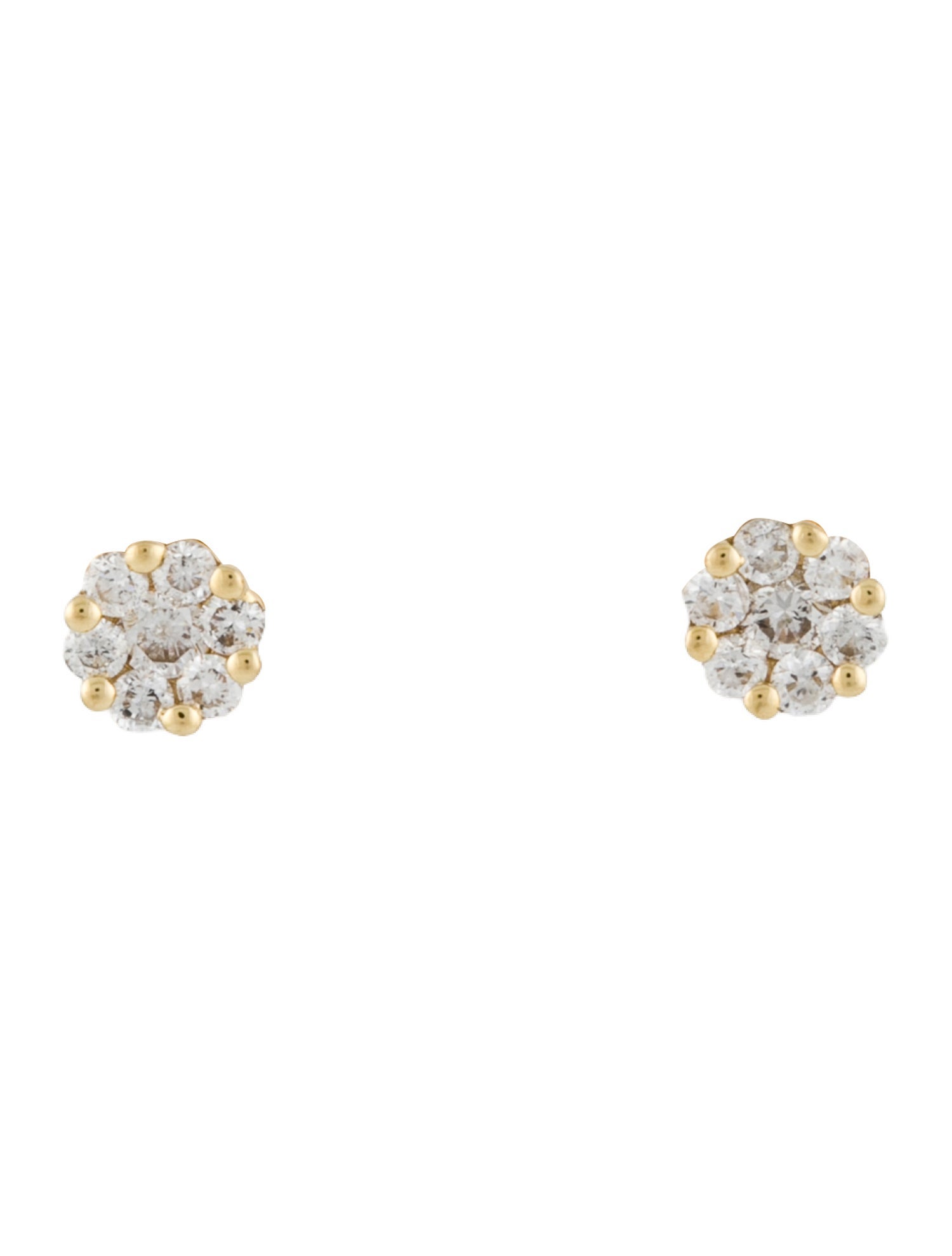 Earrings 18K Diamond Cluster Stud