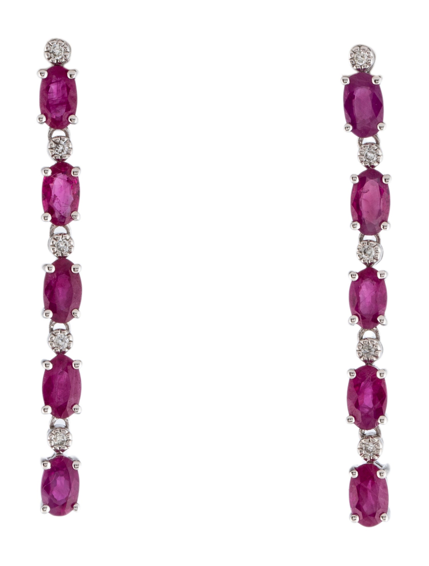 Earrings 14K 2.93ctw Ruby & Diamond Drop