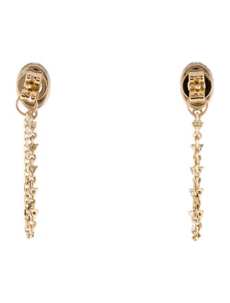 Earrings 14K Sapphire & Diamond Drop Earrings