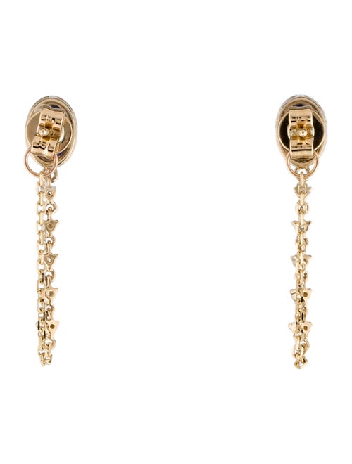 Earrings 14K Sapphire & Diamond Drop Earrings