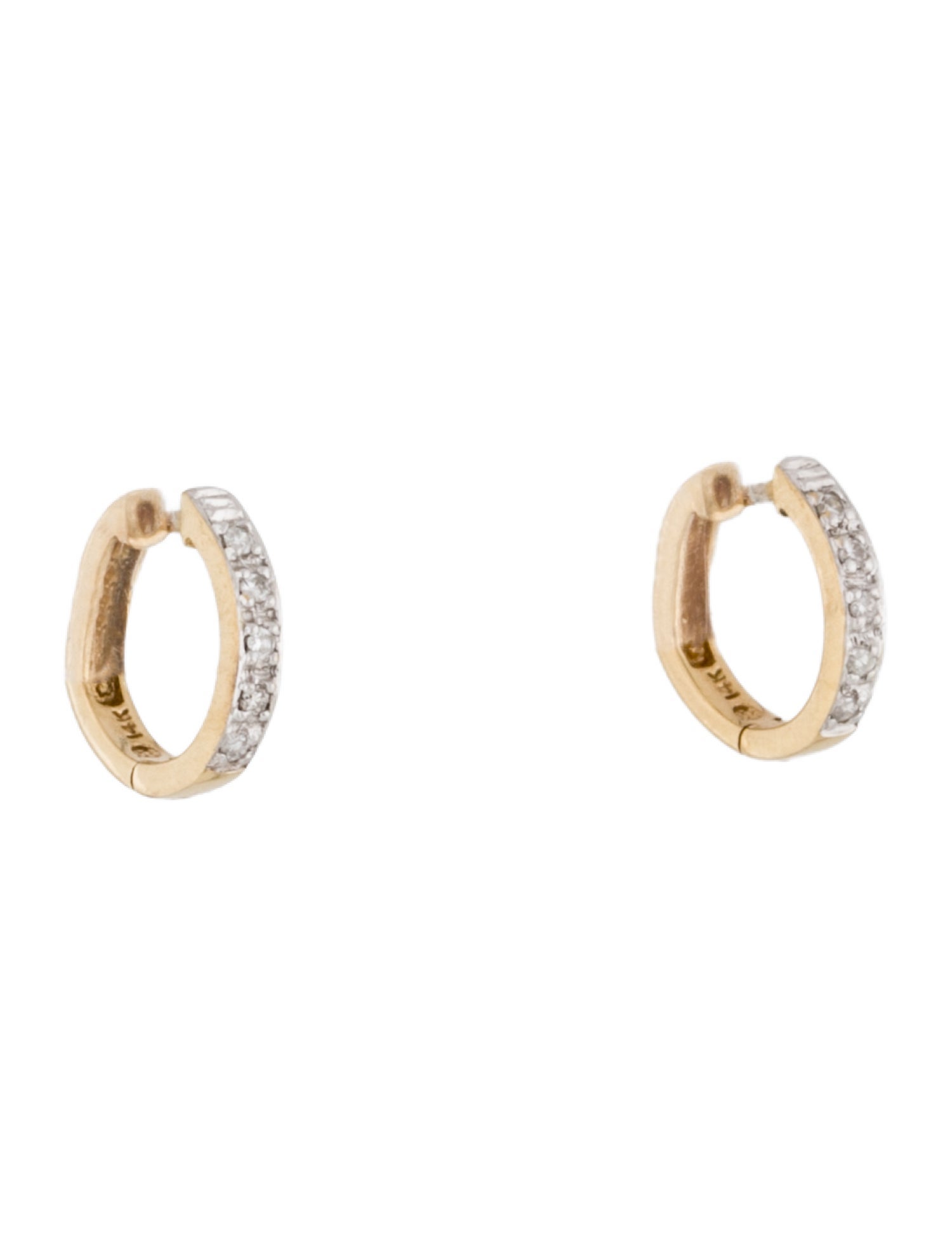 Earrings 14K Diamond Huggie Hoop