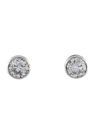 Earrings 14K 1.00ctw Lab-Grown Diamond Bezel Stud Earrings