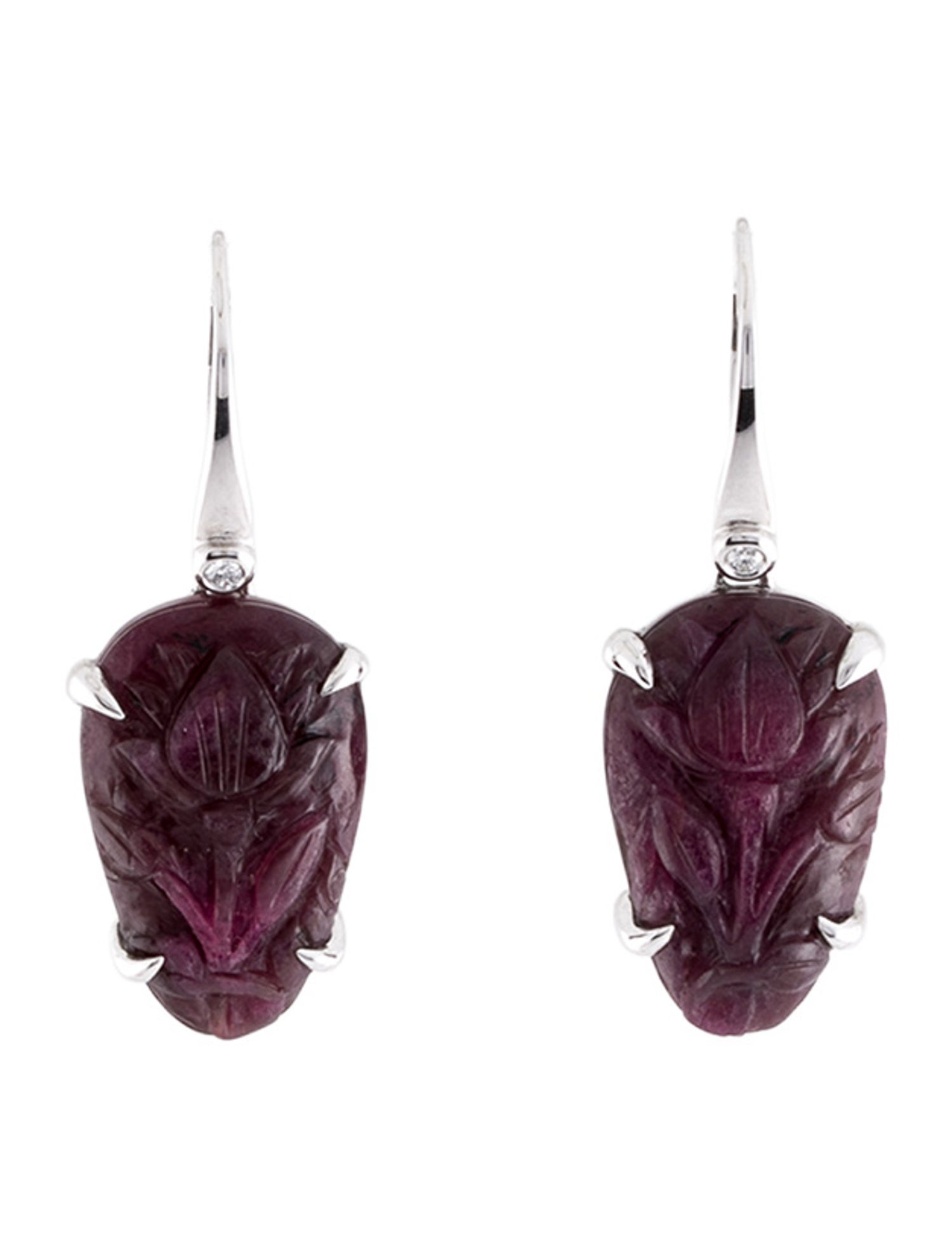 Earrings 18K Ruby & Diamond Drop