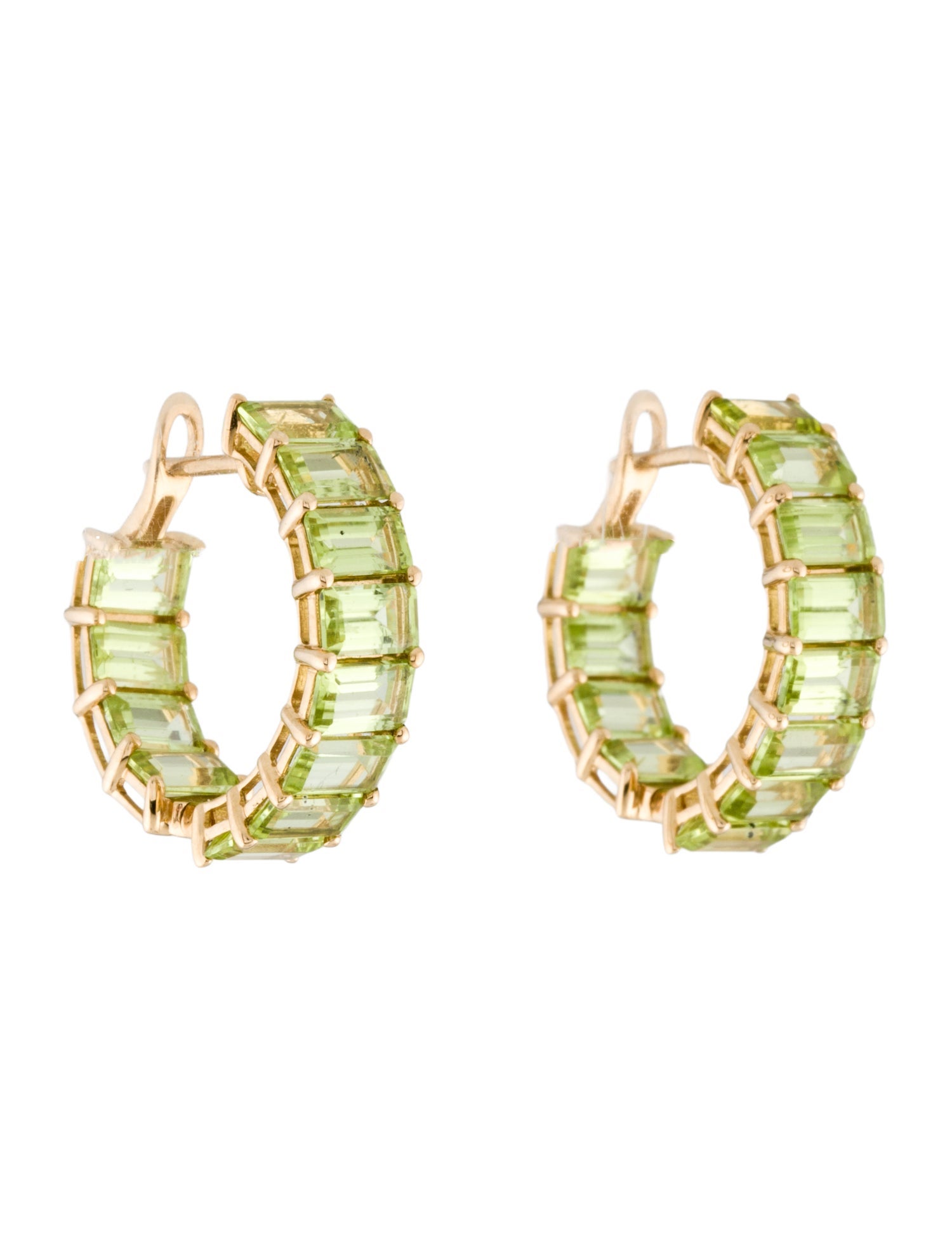 Earrings 14K 5.67 Peridot Hoop