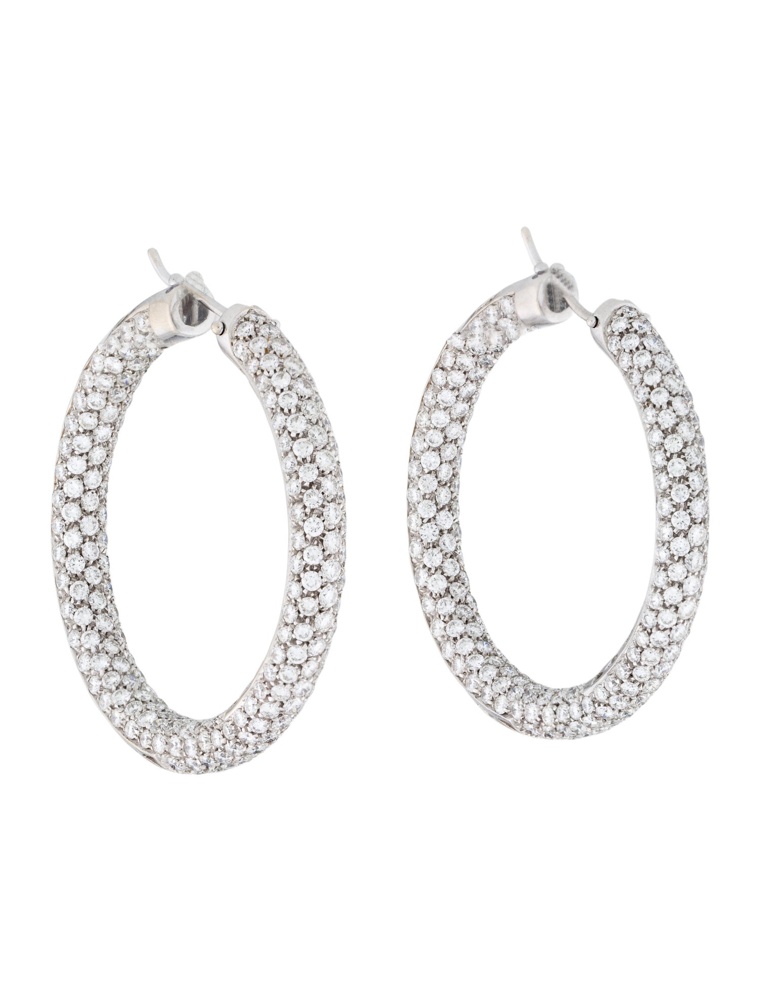 Earrings 18K 10.62ctw Diamond Inside-Out Hoop