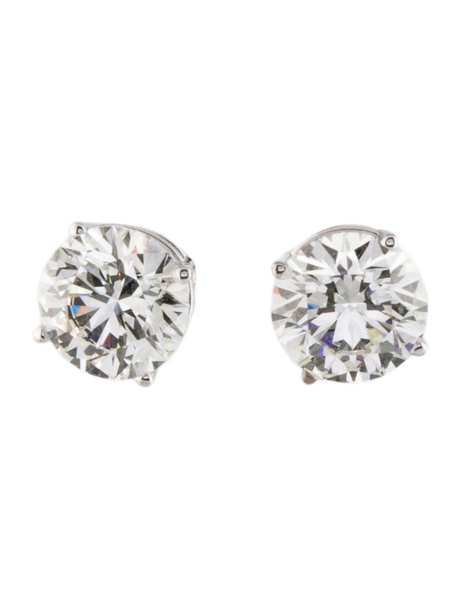 Earrings 14K 3.61ctw Lab-Grown Diamond Solitaire Stud Earrings