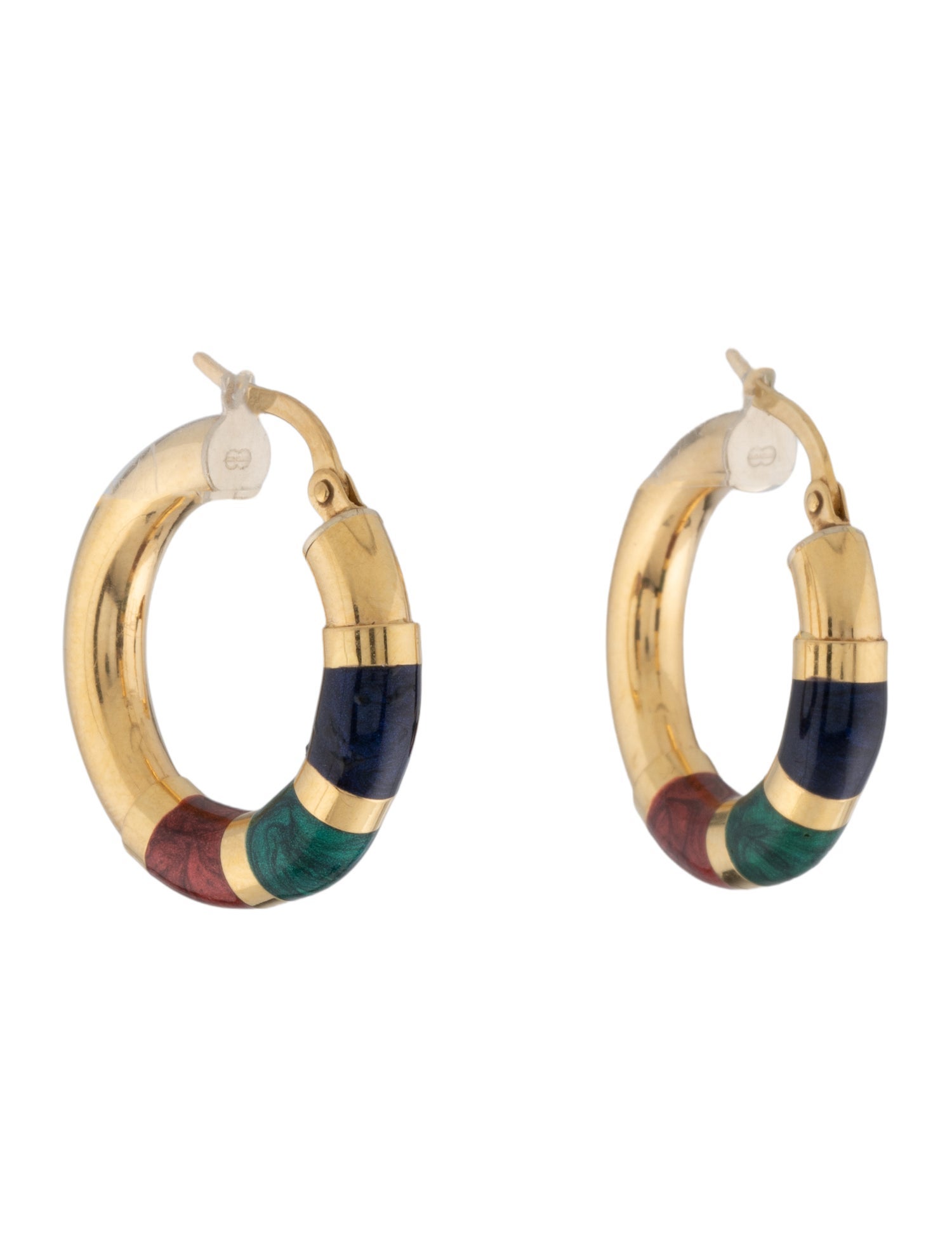 Earrings 18K Enamel Hoop