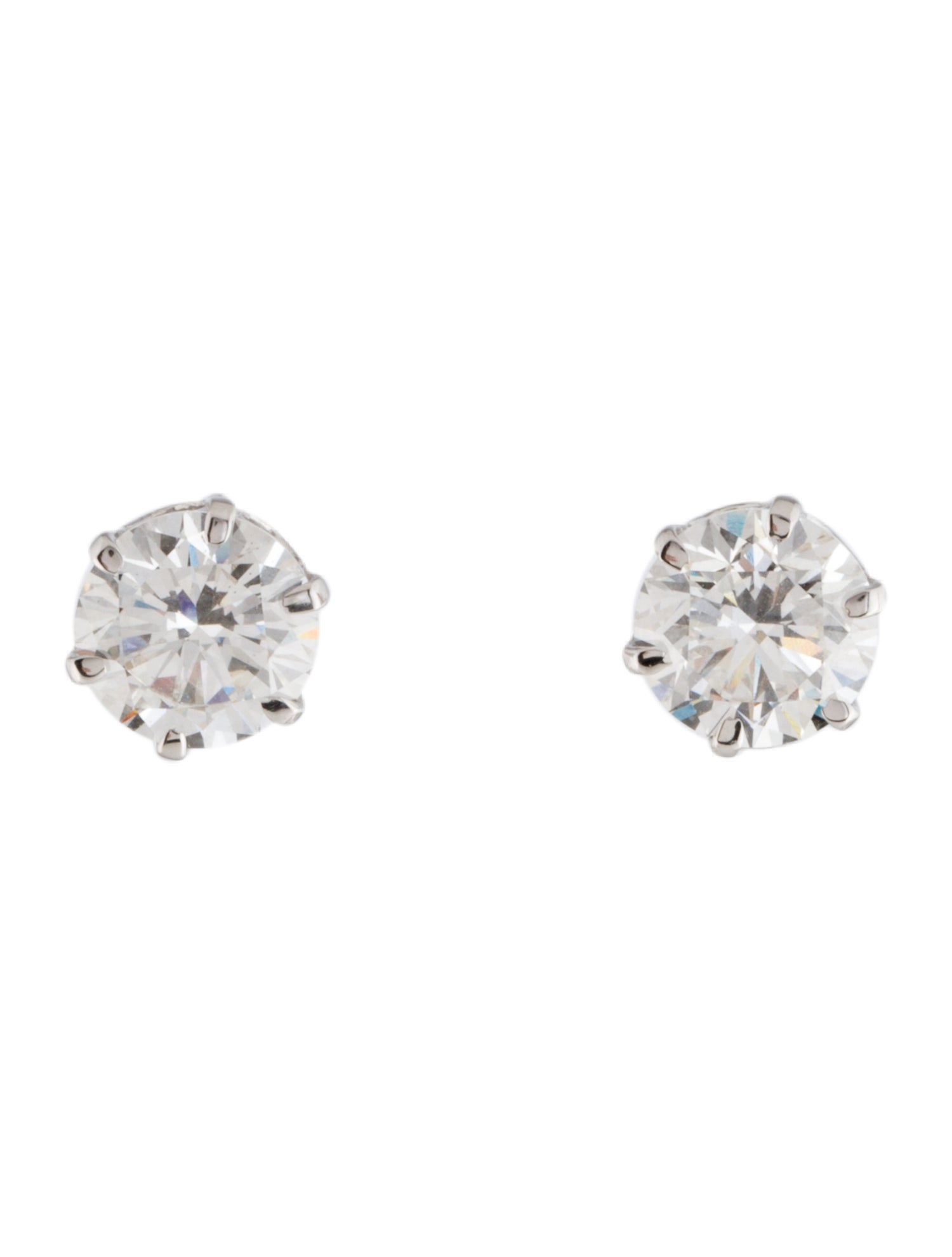Earrings 14K 3.11crw Lab-Grown Diamond Solitaire Stud
