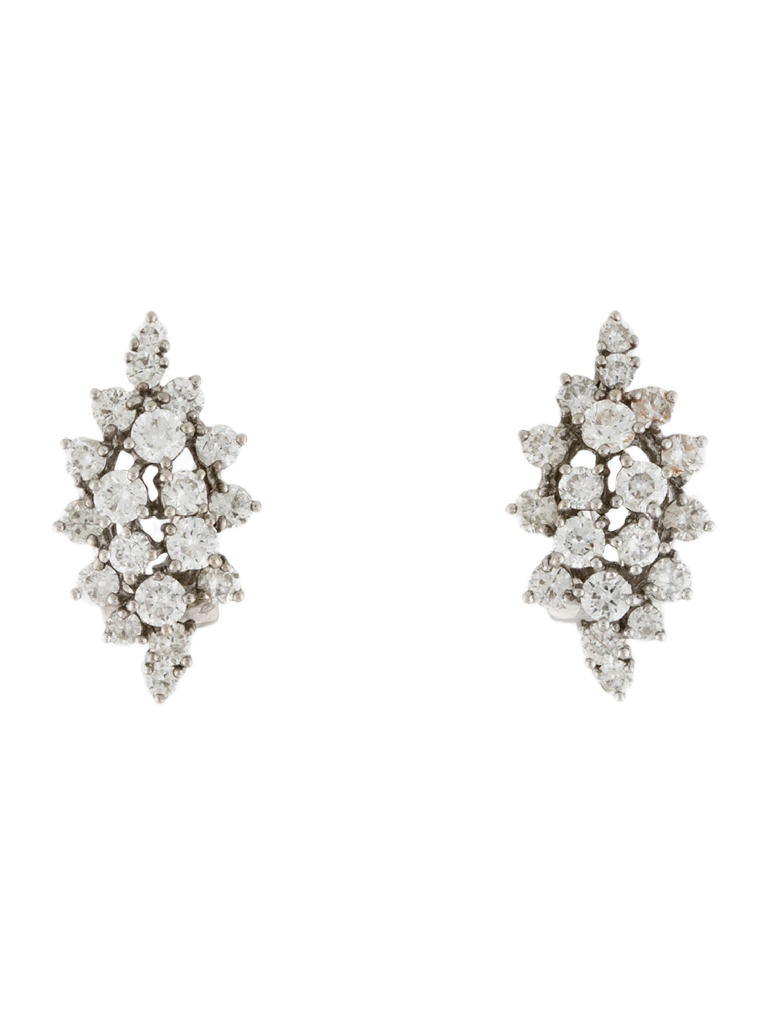 Earrings 14K 2.43ctw Diamond Cluster Earclip