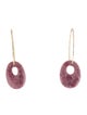 Earrings 14K Rhodonite Hoop Drop Earrings