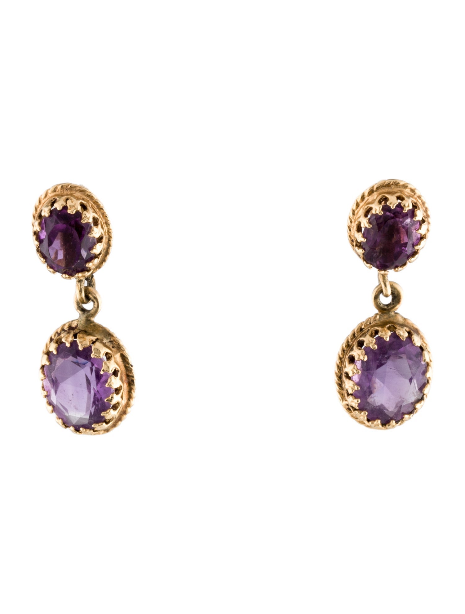 Earrings 14K 7.52ctw Amethyst Drop Earrings