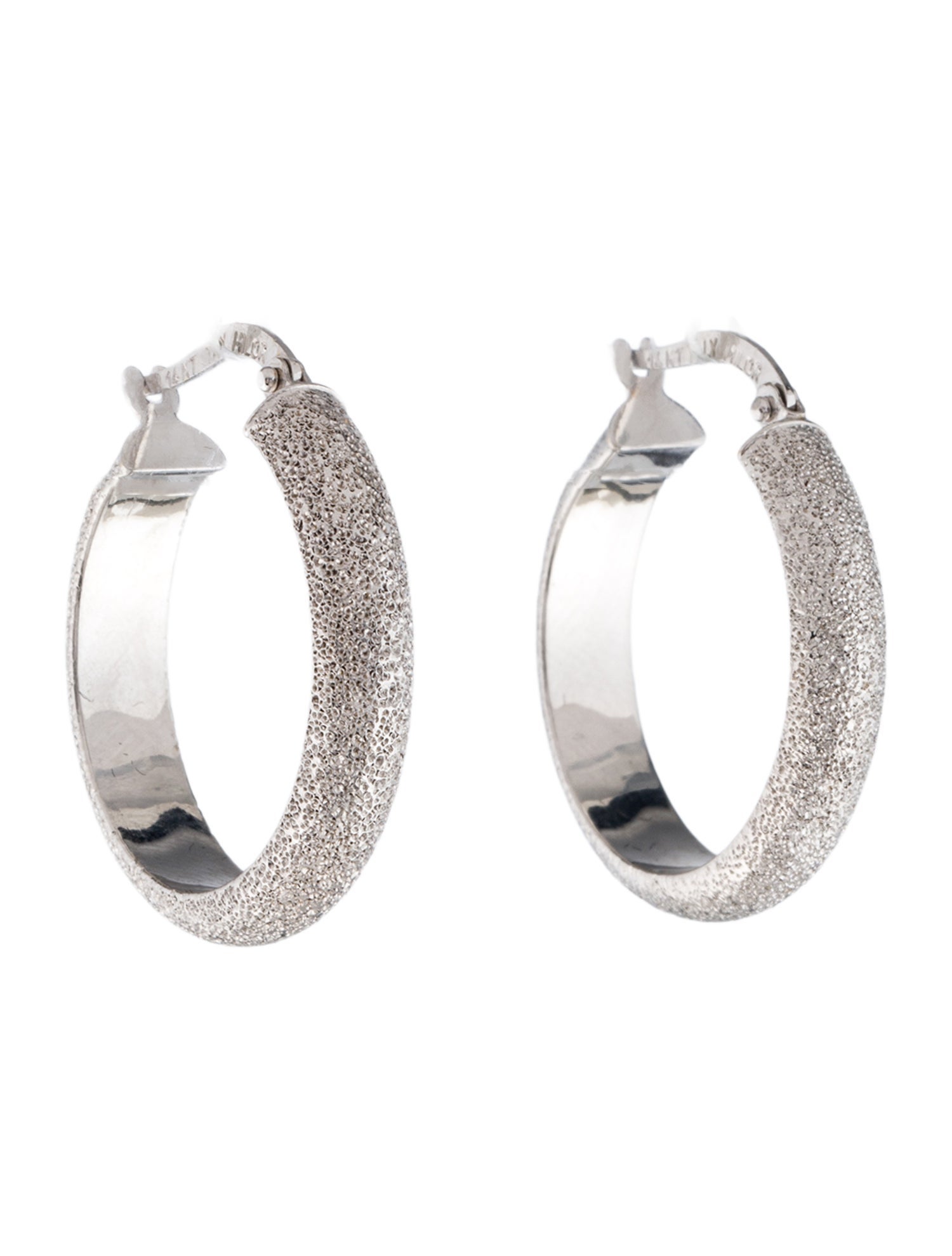 Earrings 14K Textured Hoop Earrings