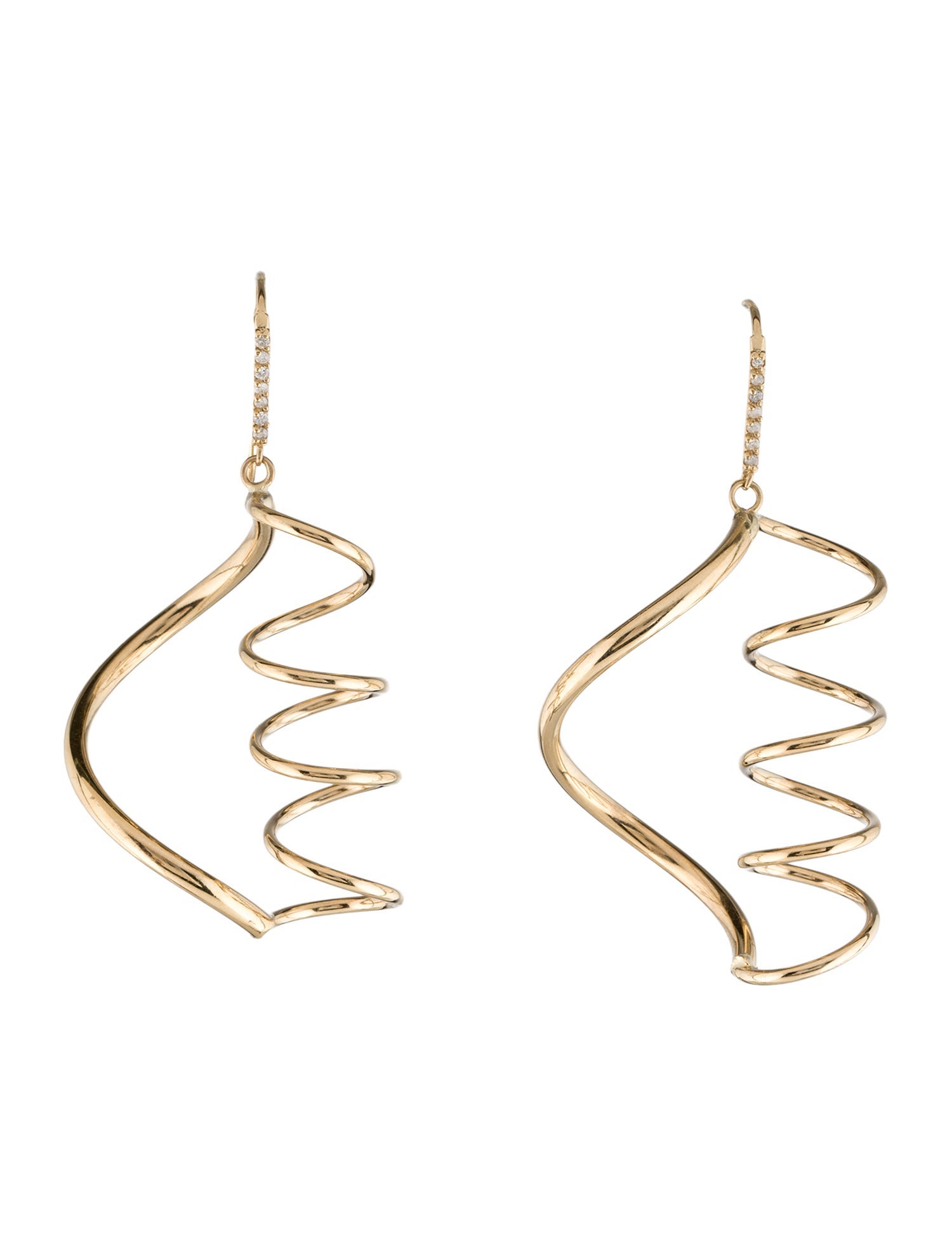 Earrings 14K Spiral Drop Earrings