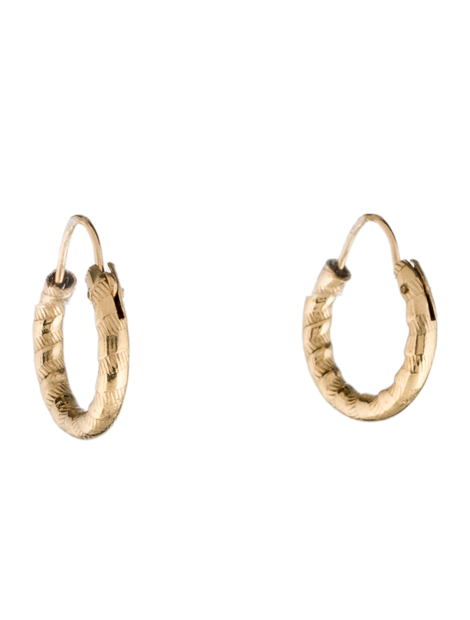 Earrings 14K Textured Huggie Earrings