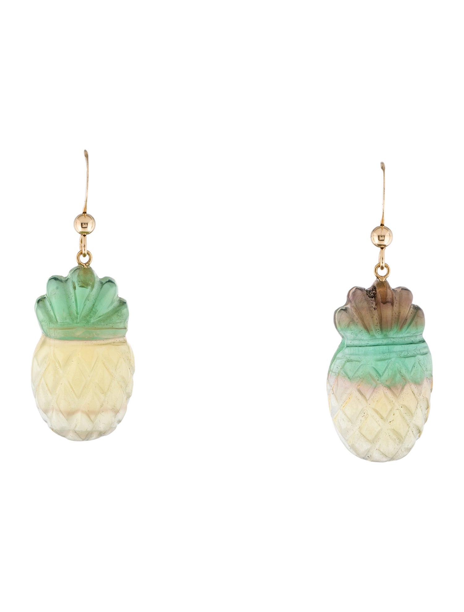 Earrings 14K Fluorite Pineapple Drop