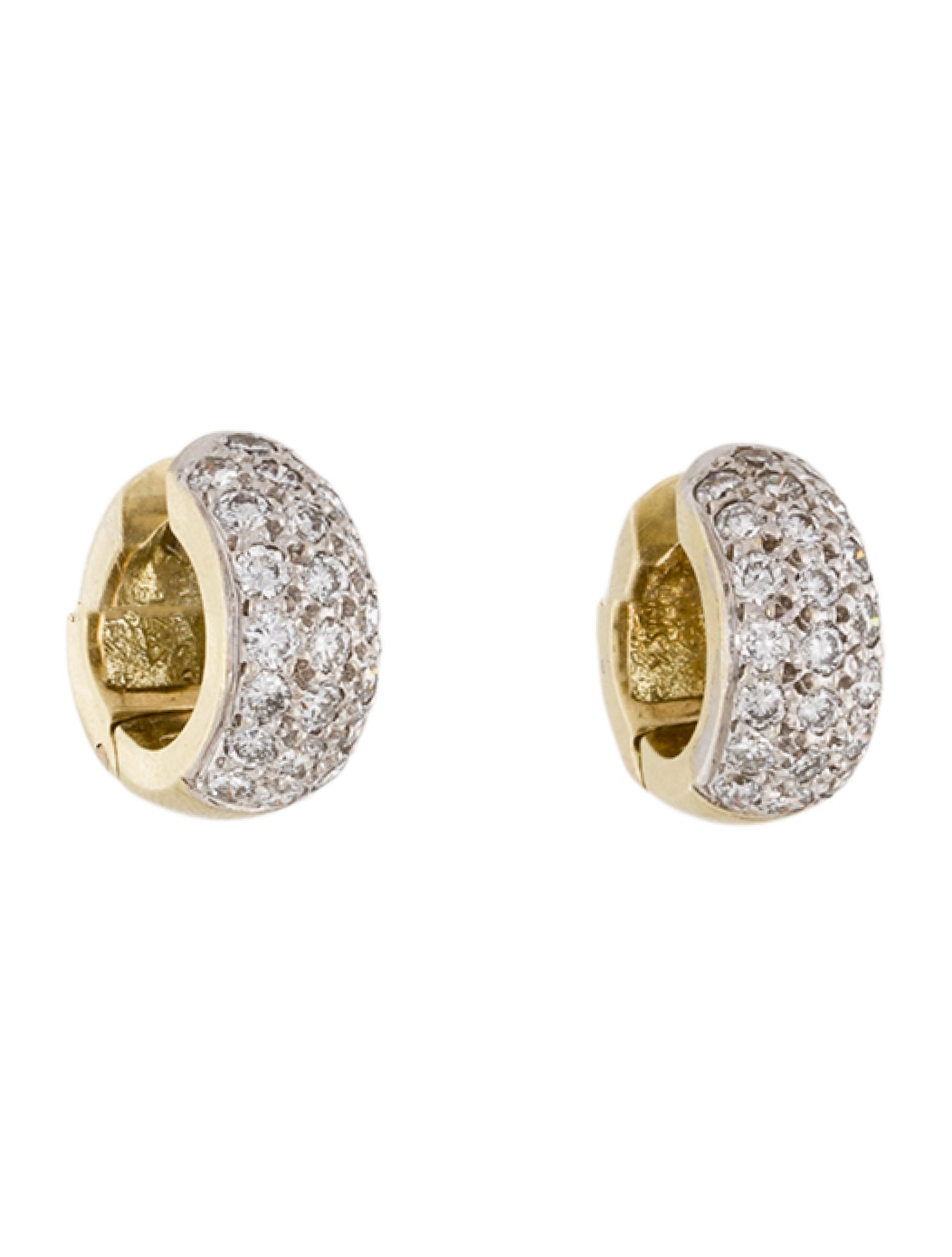 Earrings 14K 2.20ctw Diamond Dome Huggie