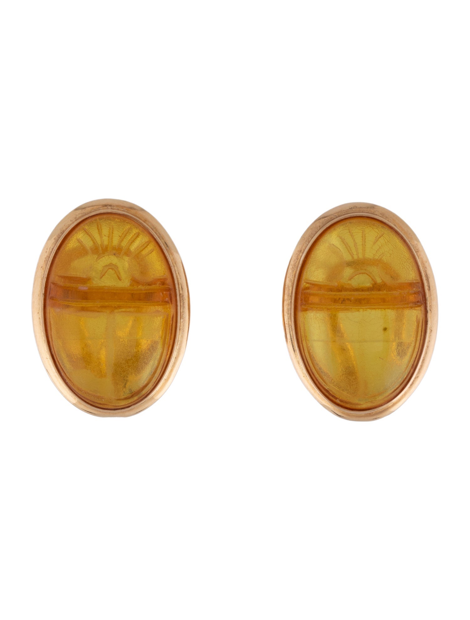 Earrings 14K Amber Earclip