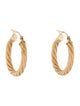 Earrings 14K Twisted Textured Hoop Earrings