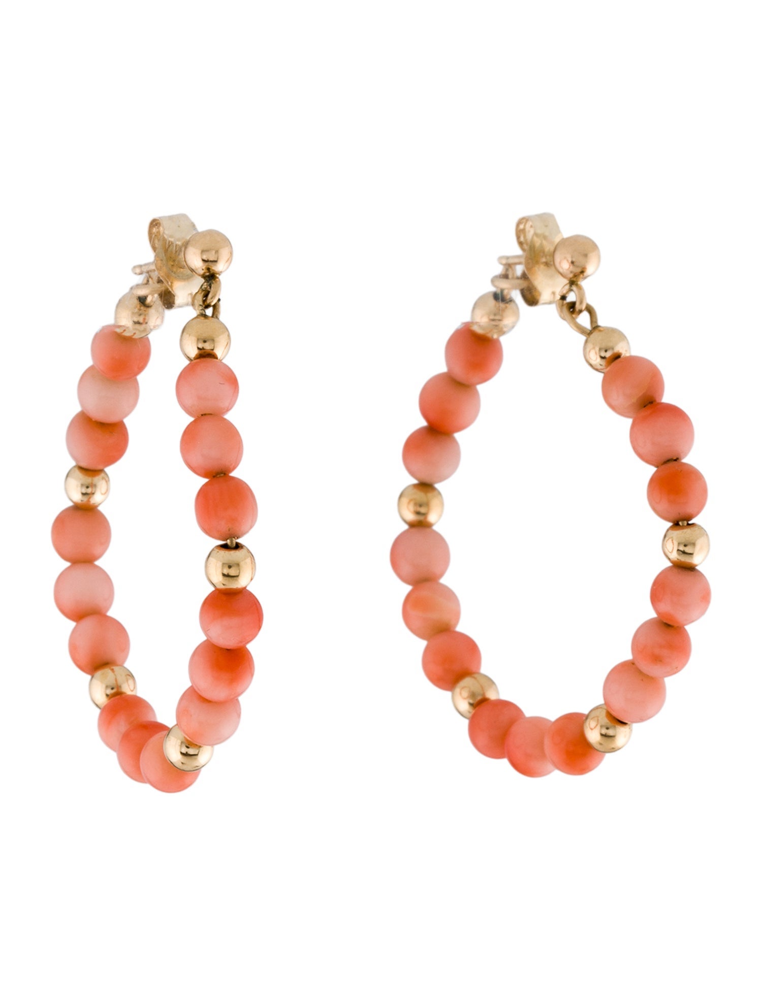 Earrings 14K Coral Hoop