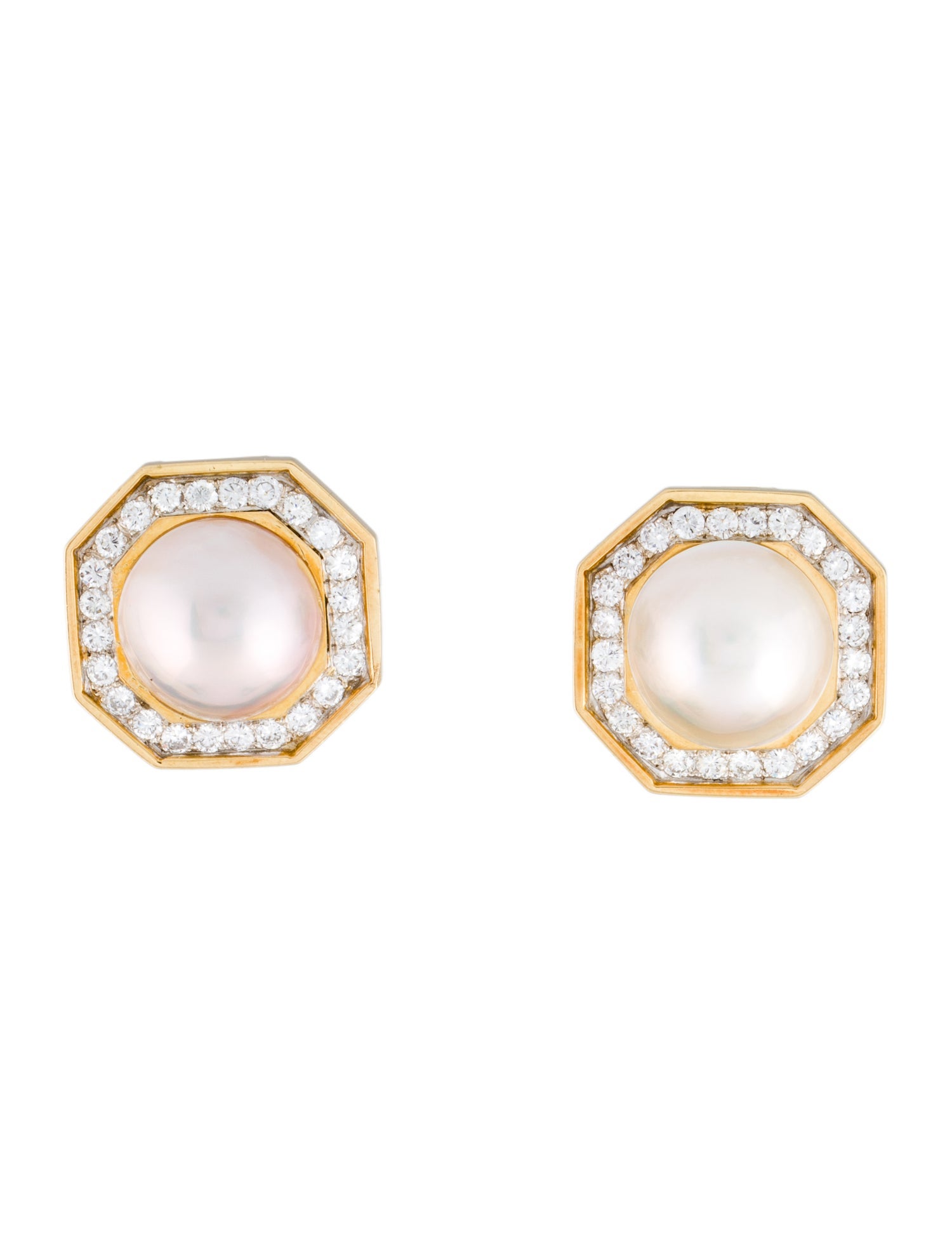 Earrings 18K Pearl & Diamond Earclip