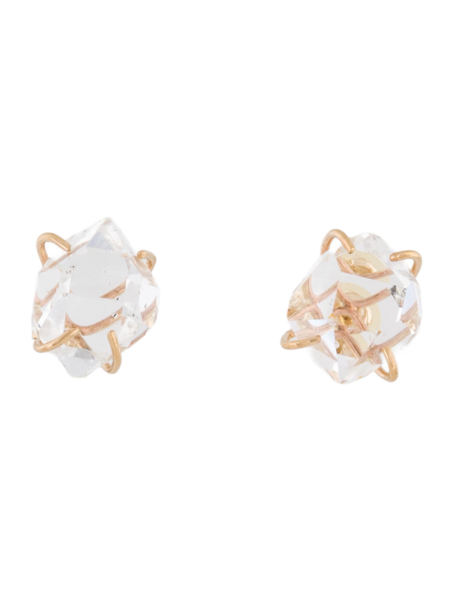 Earrings 14K Quartz Chunky Stud