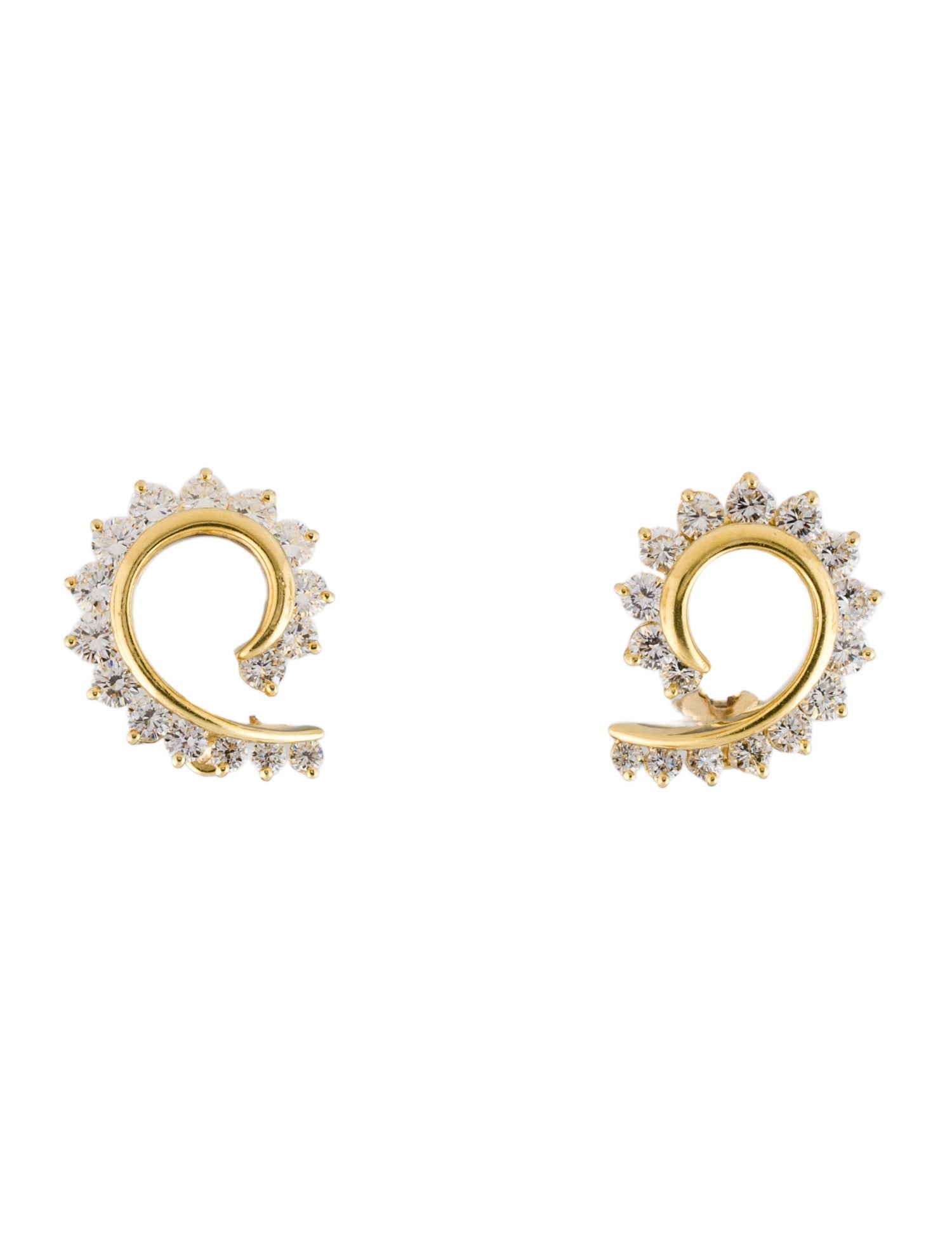 Earrings 18K 3.11ctw Diamond Earclips