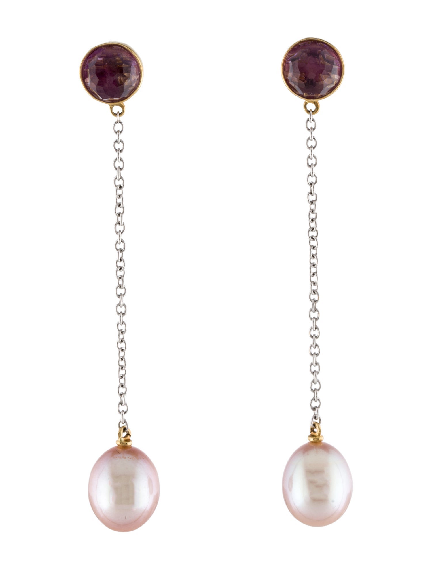 Earrings Mimi di Milano Amethyst & Pearl Drop