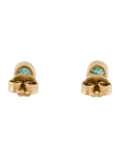 Earrings 18K Emerald Bezel Studs