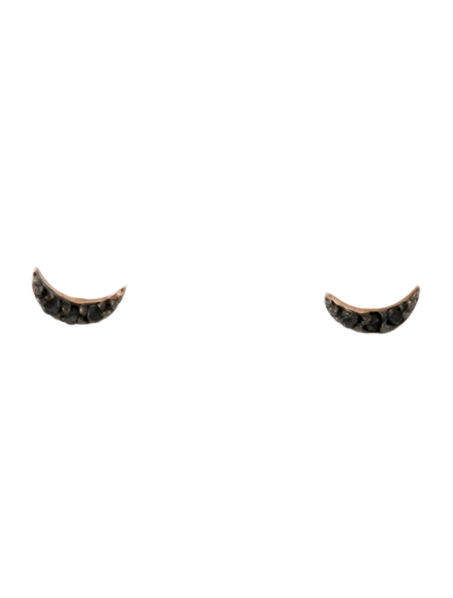 Earrings Nicha 14K Diamond Crescent Stud