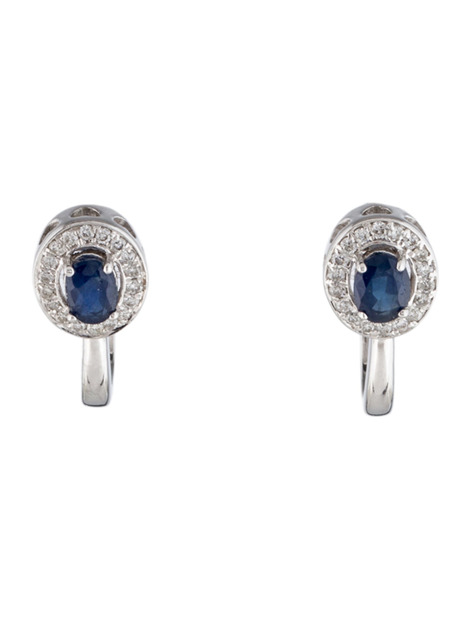 Earrings 14K Sapphire & Diamond Drop Earrings