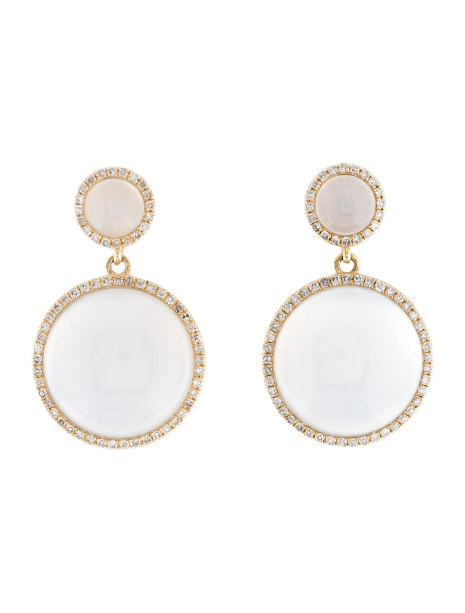 Earrings 14K Chalcedony & Diamond Drop Earrings