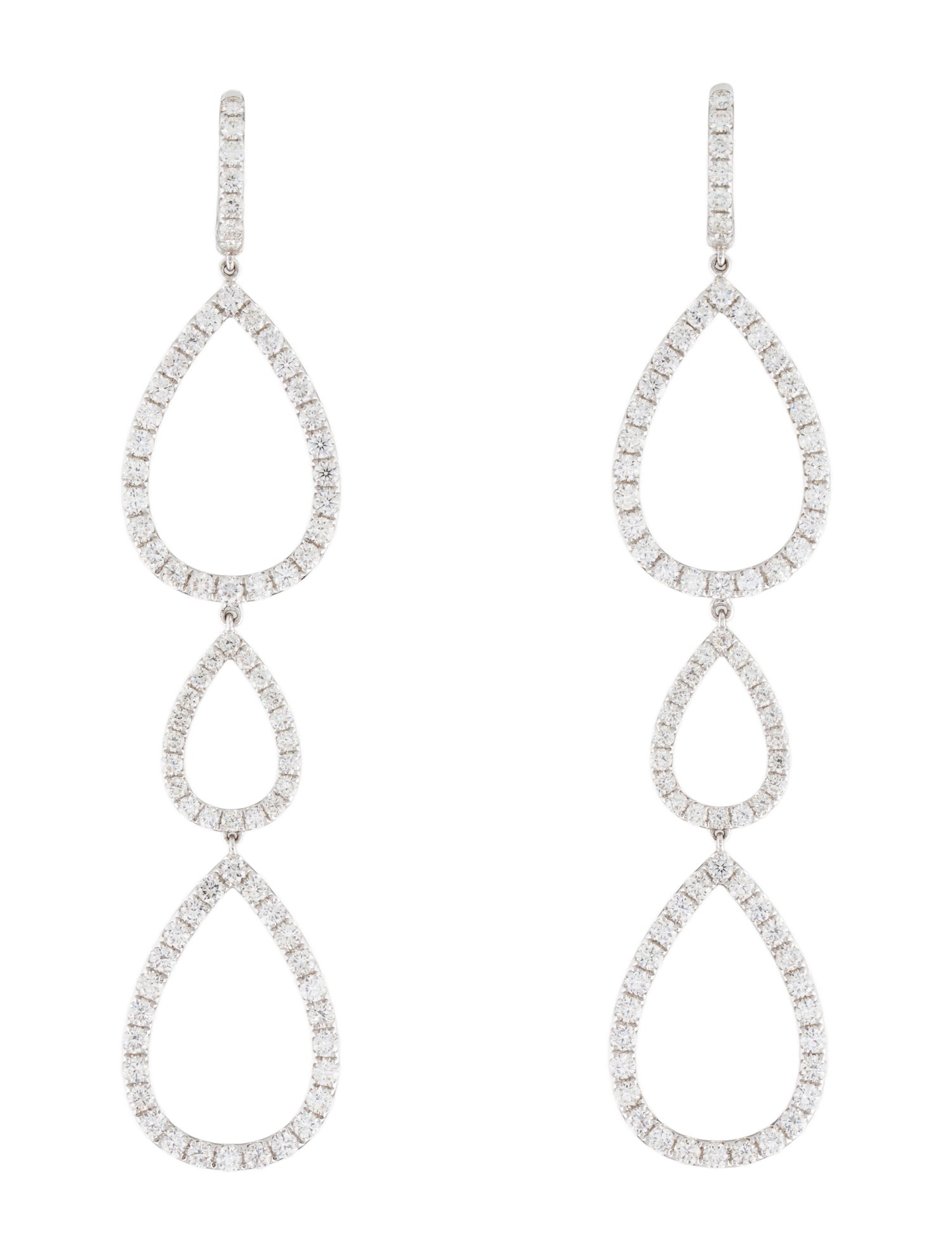 Earrings 18K 5.44ctw Diamond Drop Earclips