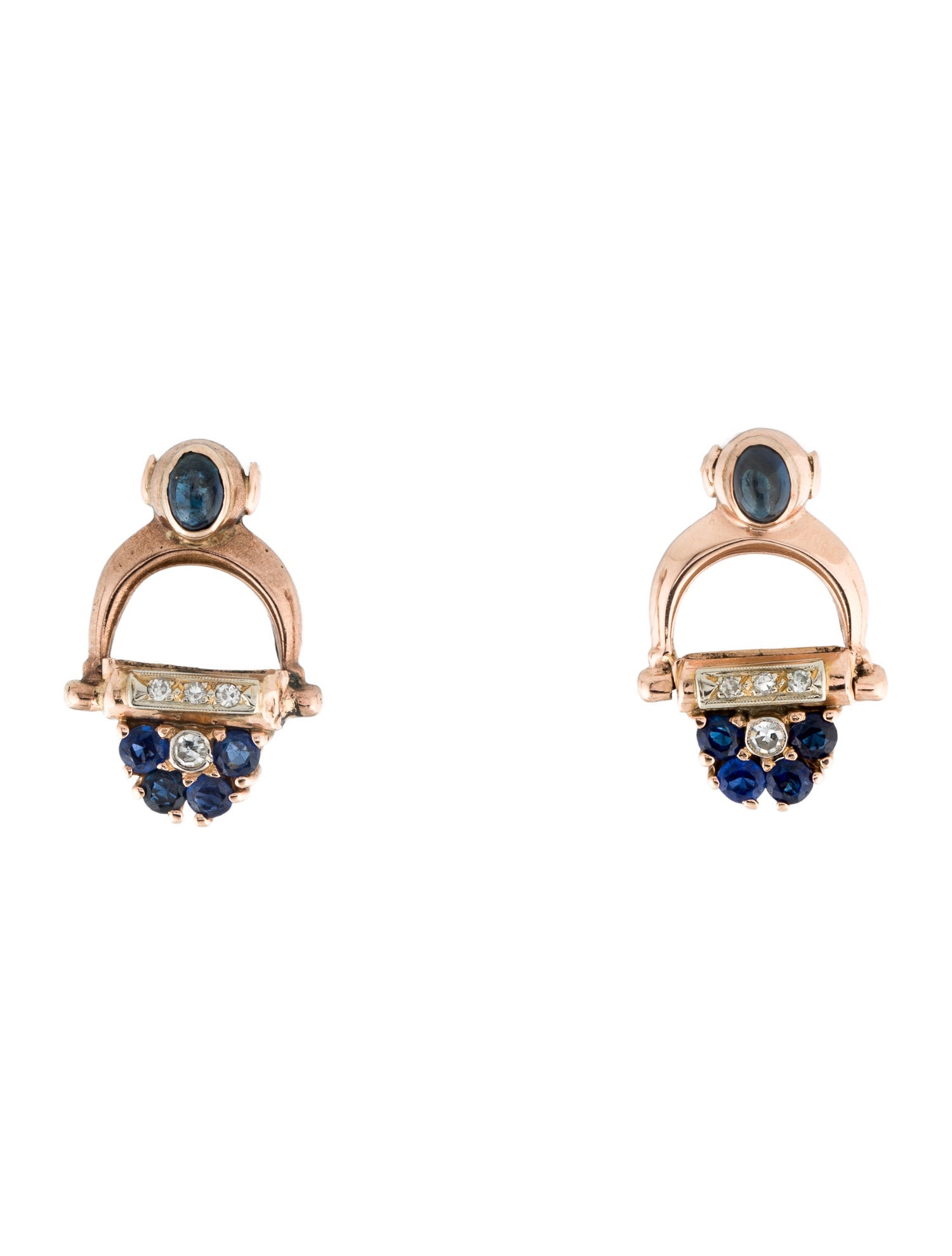 Earrings Sapphire & Diamond Drop