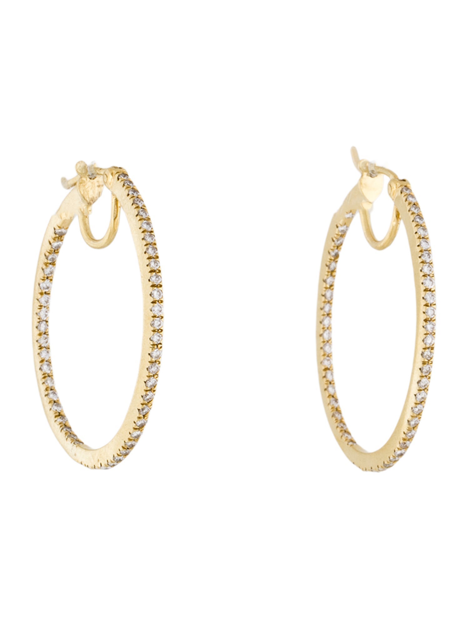 Earrings 18K Diamond Inside Out Hoop