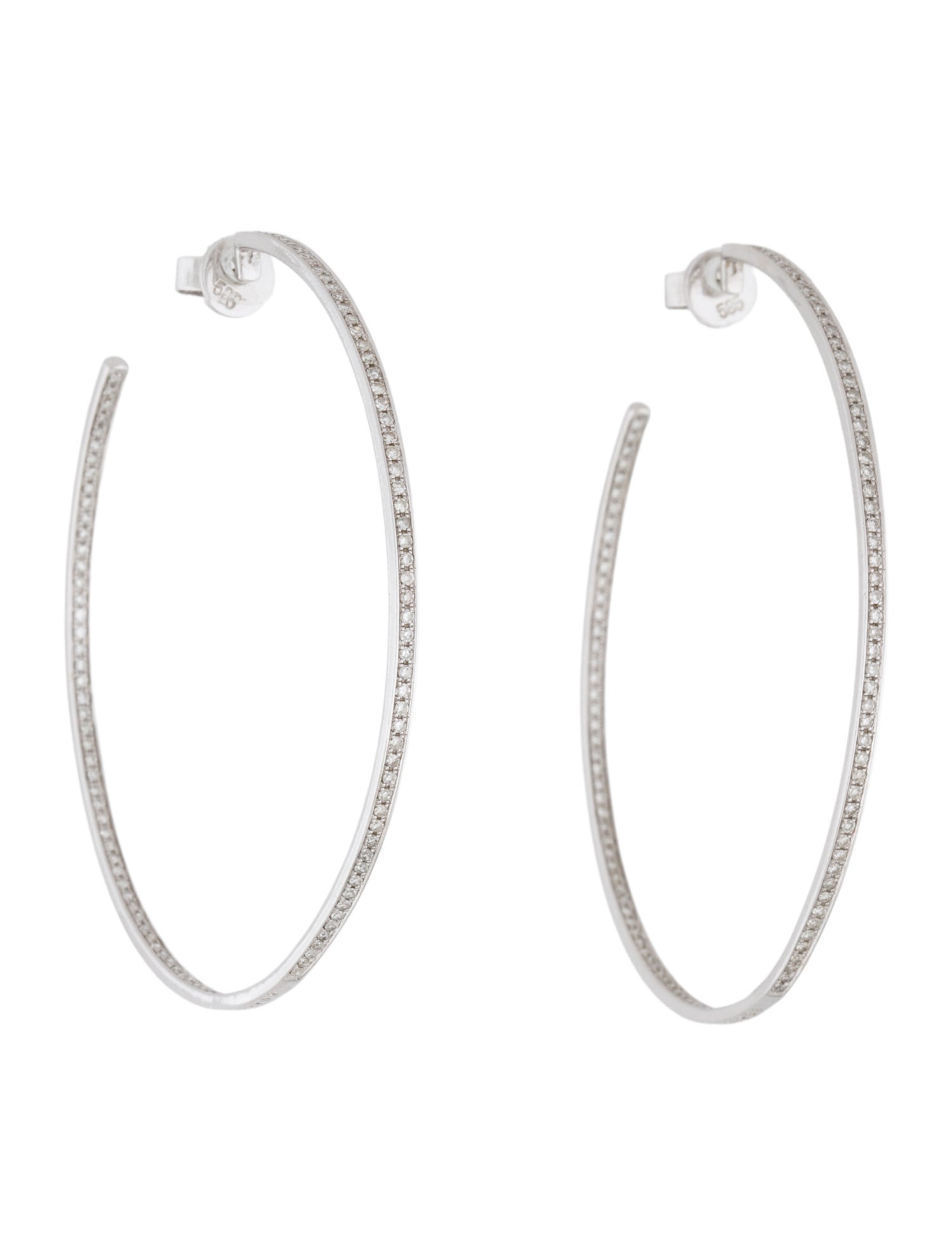 Earrings 14K Diamond Inside-Out Hoop