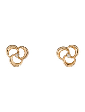 Earrings 14K Diamond Flower Stud Earrings