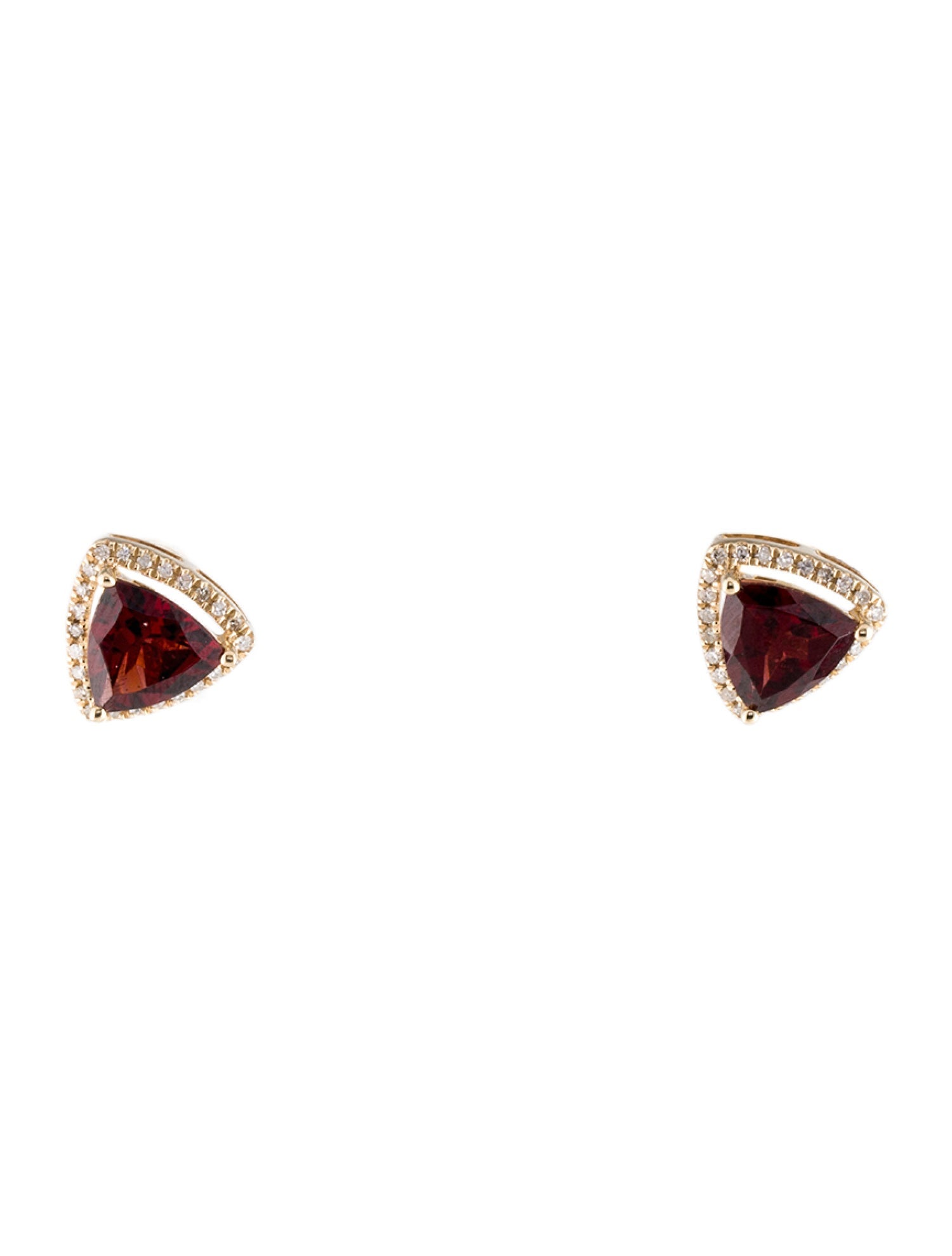 Earrings 14K 2.56ctw Garnet & Diamond Stud Earrings