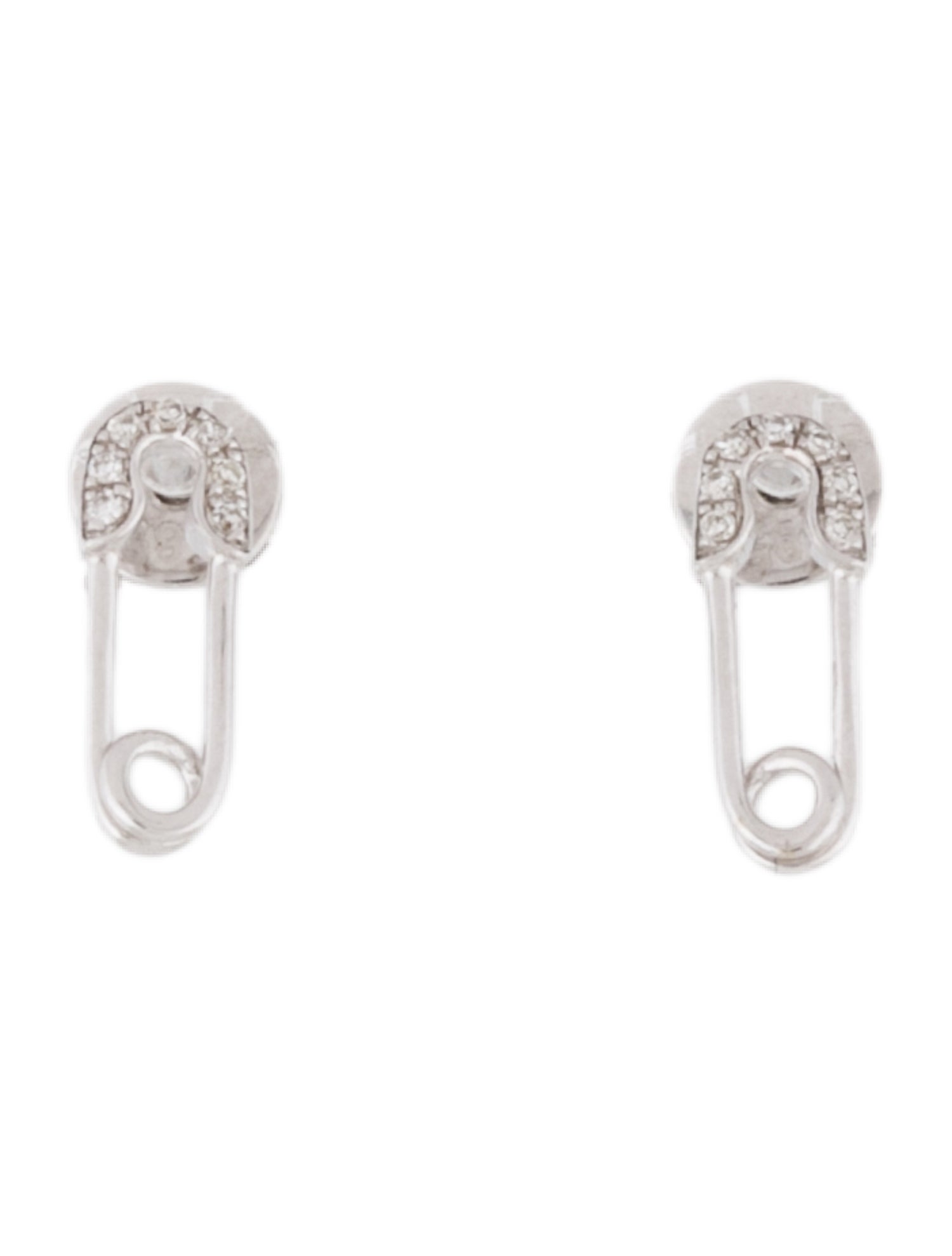 Earrings 14K Diamond Safety Pin Stud