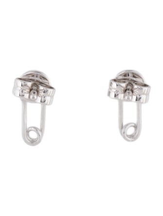Earrings 14K Diamond Safety Pin Stud Earrings