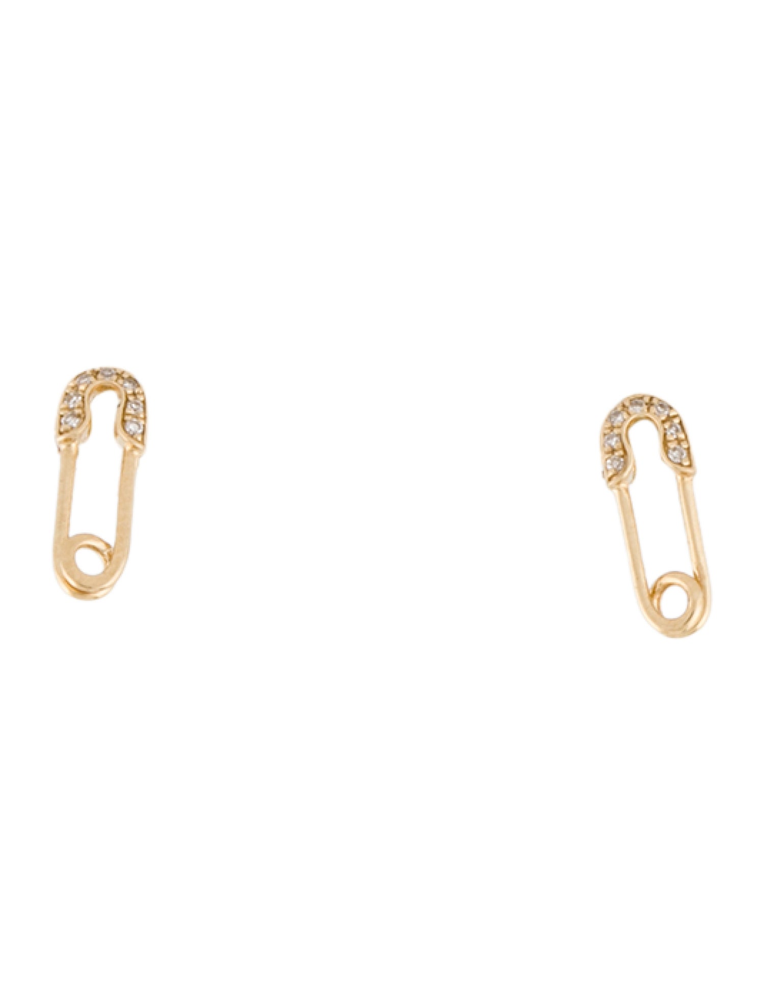 Earrings 14K Diamond Safety Pin Stud