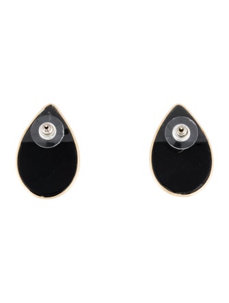 Earrings 14K Onyx & Pearl Teardrop Stud Earrings